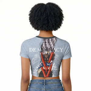 Double V Campaign American Democracy Raglan Cropped T shirt Military Buffalo Soldiers World War II Heritage Art