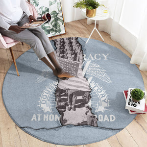 Double V Campaign American Democracy Round Carpet Military Buffalo Soldiers World War II Heritage Art