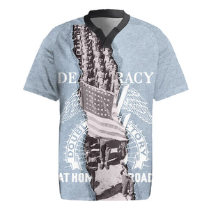 Double V Campaign American Democracy Rugby Jersey Military Buffalo Soldiers World War II Heritage Art