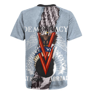 Double V Campaign American Democracy Rugby Jersey Military Buffalo Soldiers World War II Heritage Art
