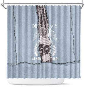 Double V Campaign American Democracy Shower Curtain Military Buffalo Soldiers World War II Heritage Art