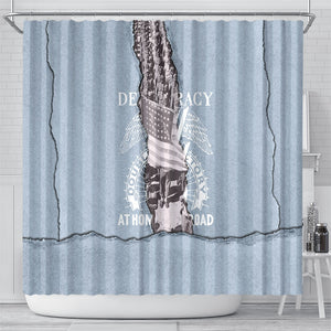 Double V Campaign American Democracy Shower Curtain Military Buffalo Soldiers World War II Heritage Art