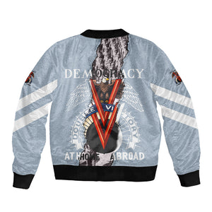 Double V Campaign American Democracy Sleeve Zip Bomber Jacket Military Buffalo Soldiers World War II Heritage Art
