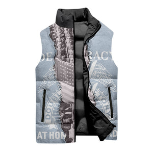 Double V Campaign American Democracy Sleeveless Puffer Jacket Military Buffalo Soldiers World War II Heritage Art