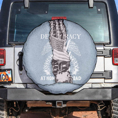 Double V Campaign American Democracy Spare Tire Cover Military Buffalo Soldiers World War II Heritage Art
