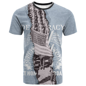 Double V Campaign American Democracy T shirt Military Buffalo Soldiers World War II Heritage Art