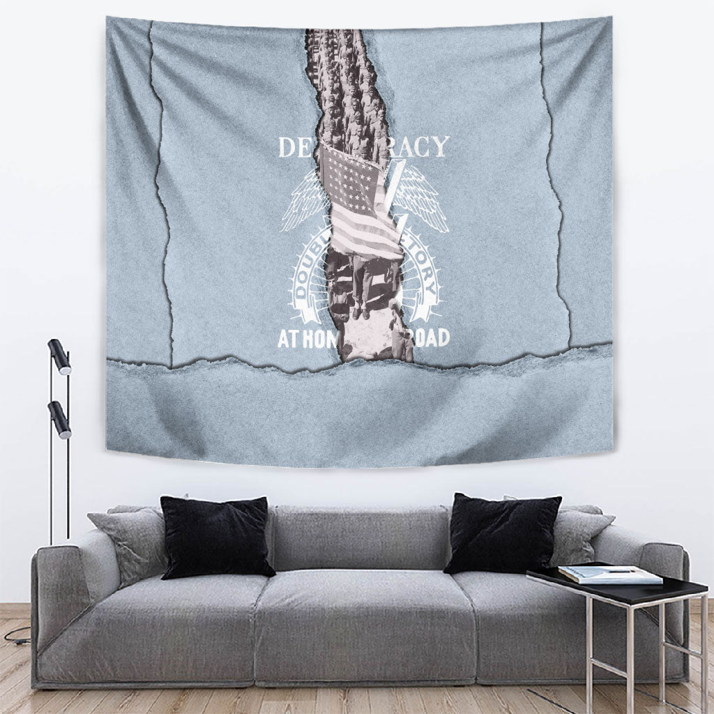 Double V Campaign American Democracy Tapestry Military Buffalo Soldiers World War II Heritage Art