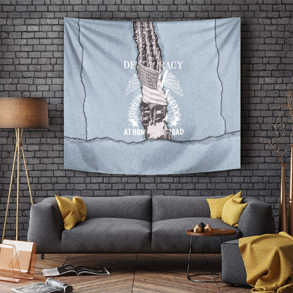 Double V Campaign American Democracy Tapestry Military Buffalo Soldiers World War II Heritage Art