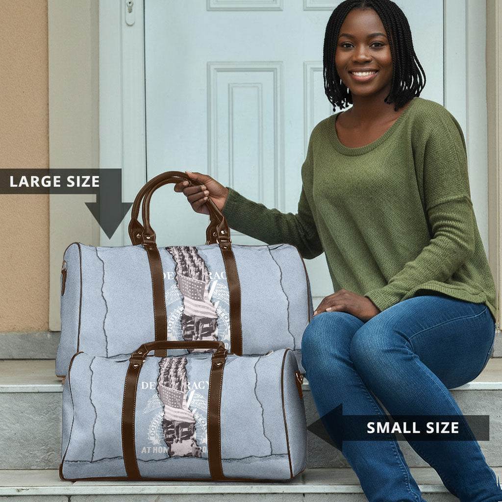 Double V Campaign American Democracy Travel Bag Military Buffalo Soldiers World War II Heritage Art