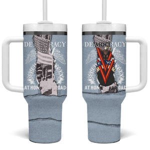 Double V Campaign American Democracy Tumbler With Handle Military Buffalo Soldiers World War II Heritage Art
