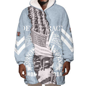 Double V Campaign American Democracy Wearable Blanket Hoodie Military Buffalo Soldiers World War II Heritage Art