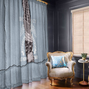 Double V Campaign American Democracy Window Curtain Military Buffalo Soldiers World War II Heritage Art