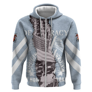 Double V Campaign American Democracy Zip Hoodie Military Buffalo Soldiers World War II Heritage Art