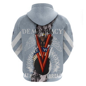 Double V Campaign American Democracy Zip Hoodie Military Buffalo Soldiers World War II Heritage Art