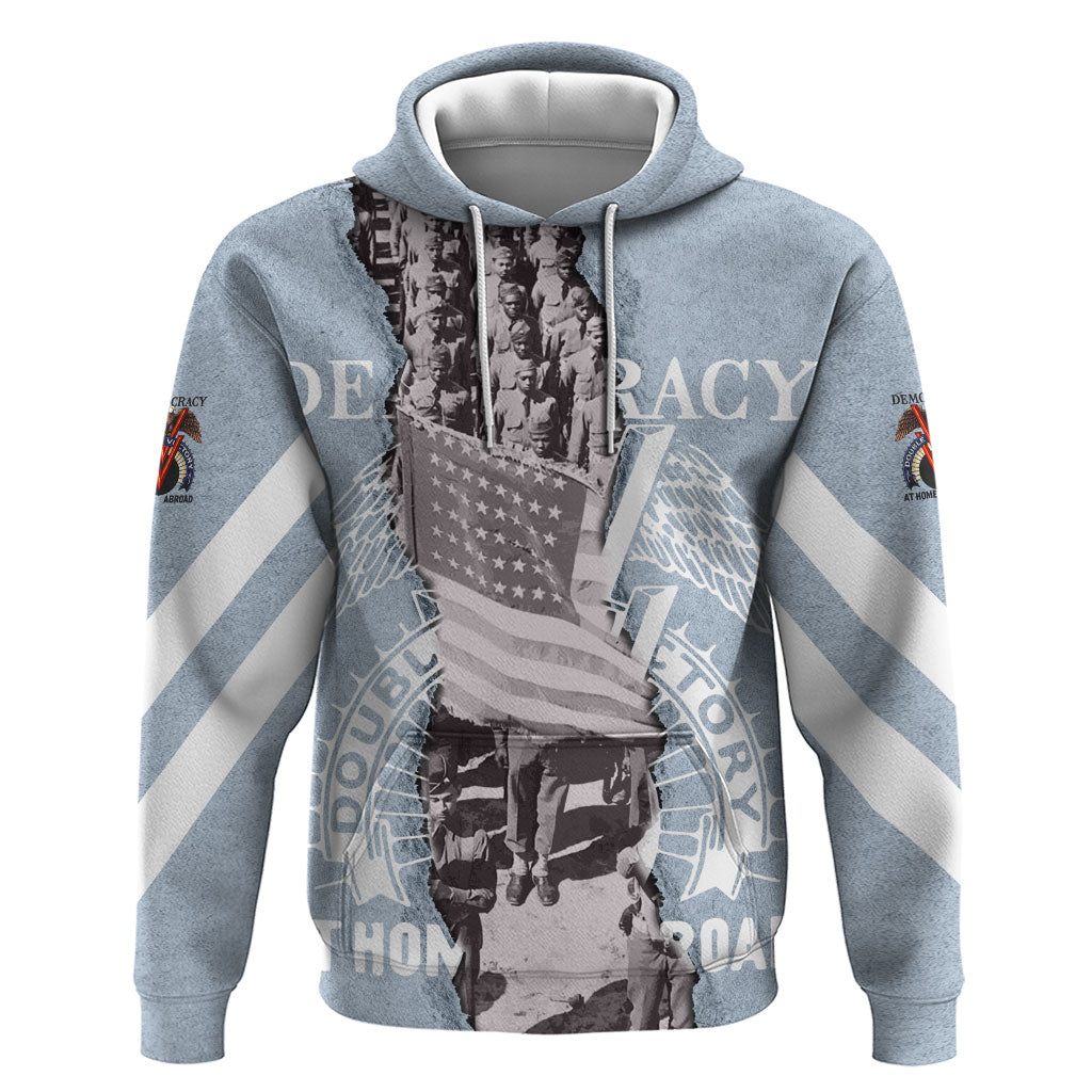 Double V Campaign American Democracy Zip Hoodie Military Buffalo Soldiers World War II Heritage Art