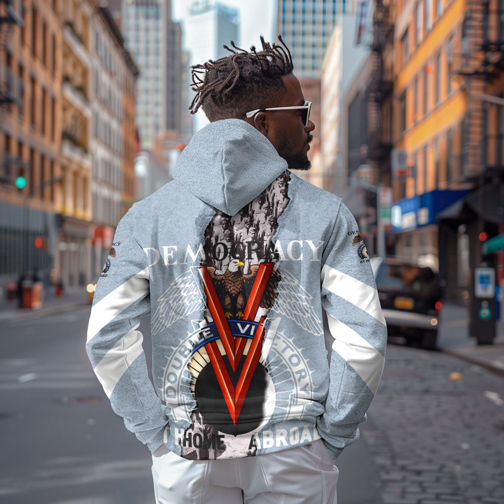 Double V Campaign American Democracy Zip Hoodie Military Buffalo Soldiers World War II Heritage Art