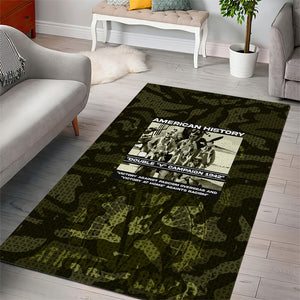Double V Campaign American History 1942 Area Rug Military Camouflage Tuskegee Airmen World War II
