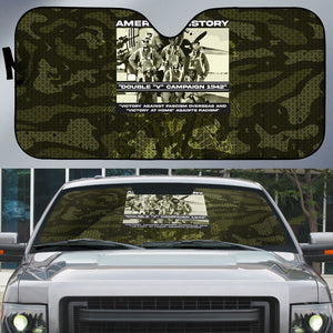 Double V Campaign American History 1942 Auto Sun Shade Military Camouflage Tuskegee Airmen World War II