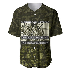 Double V Campaign American History 1942 Baseball Jersey Military Camouflage Tuskegee Airmen World War II