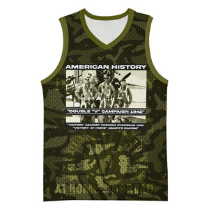 Double V Campaign American History 1942 Basketball Jersey Military Camouflage Tuskegee Airmen World War II