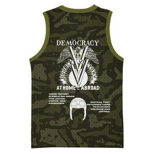 Double V Campaign American History 1942 Basketball Jersey Military Camouflage Tuskegee Airmen World War II