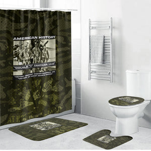 Double V Campaign American History 1942 Bathroom Set Military Camouflage Tuskegee Airmen World War II