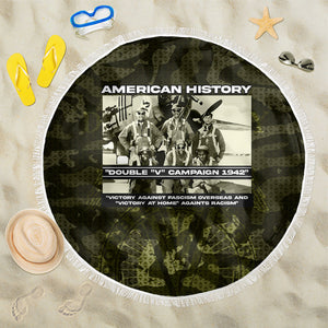 Double V Campaign American History 1942 Beach Blanket Military Camouflage Tuskegee Airmen World War II