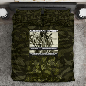 Double V Campaign American History 1942 Bedding Set Military Camouflage Tuskegee Airmen World War II