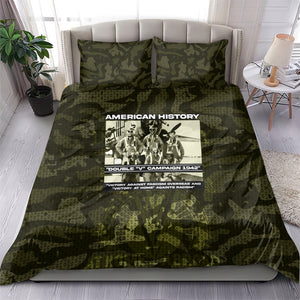 Double V Campaign American History 1942 Bedding Set Military Camouflage Tuskegee Airmen World War II