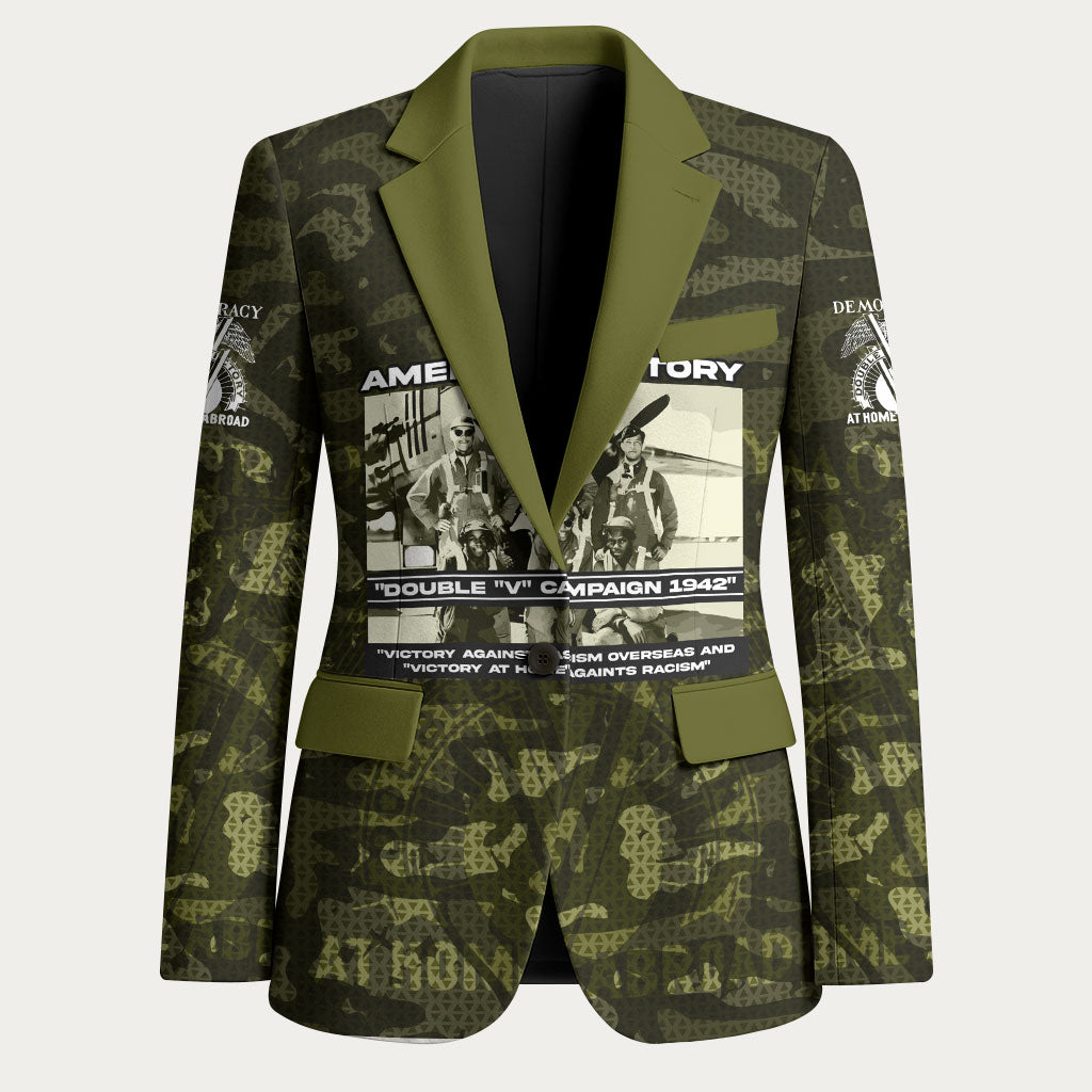 Double V Campaign American History 1942 Blazer Military Camouflage Tuskegee Airmen World War II