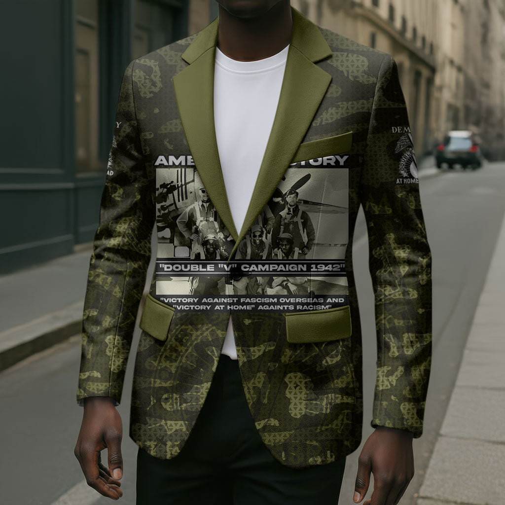 Double V Campaign American History 1942 Blazer Military Camouflage Tuskegee Airmen World War II