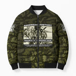 Double V Campaign American History 1942 Bomber Puffer Jacket Military Camouflage Tuskegee Airmen World War II