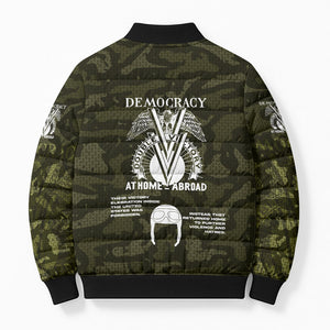 Double V Campaign American History 1942 Bomber Puffer Jacket Military Camouflage Tuskegee Airmen World War II