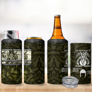 Double V Campaign American History 1942 4 in 1 Can Cooler Tumbler Military Camouflage Tuskegee Airmen World War II