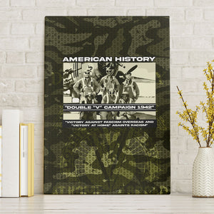 Double V Campaign American History 1942 Canvas Wall Art Military Camouflage Tuskegee Airmen World War II
