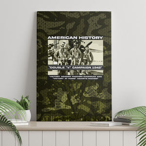 Double V Campaign American History 1942 Canvas Wall Art Military Camouflage Tuskegee Airmen World War II