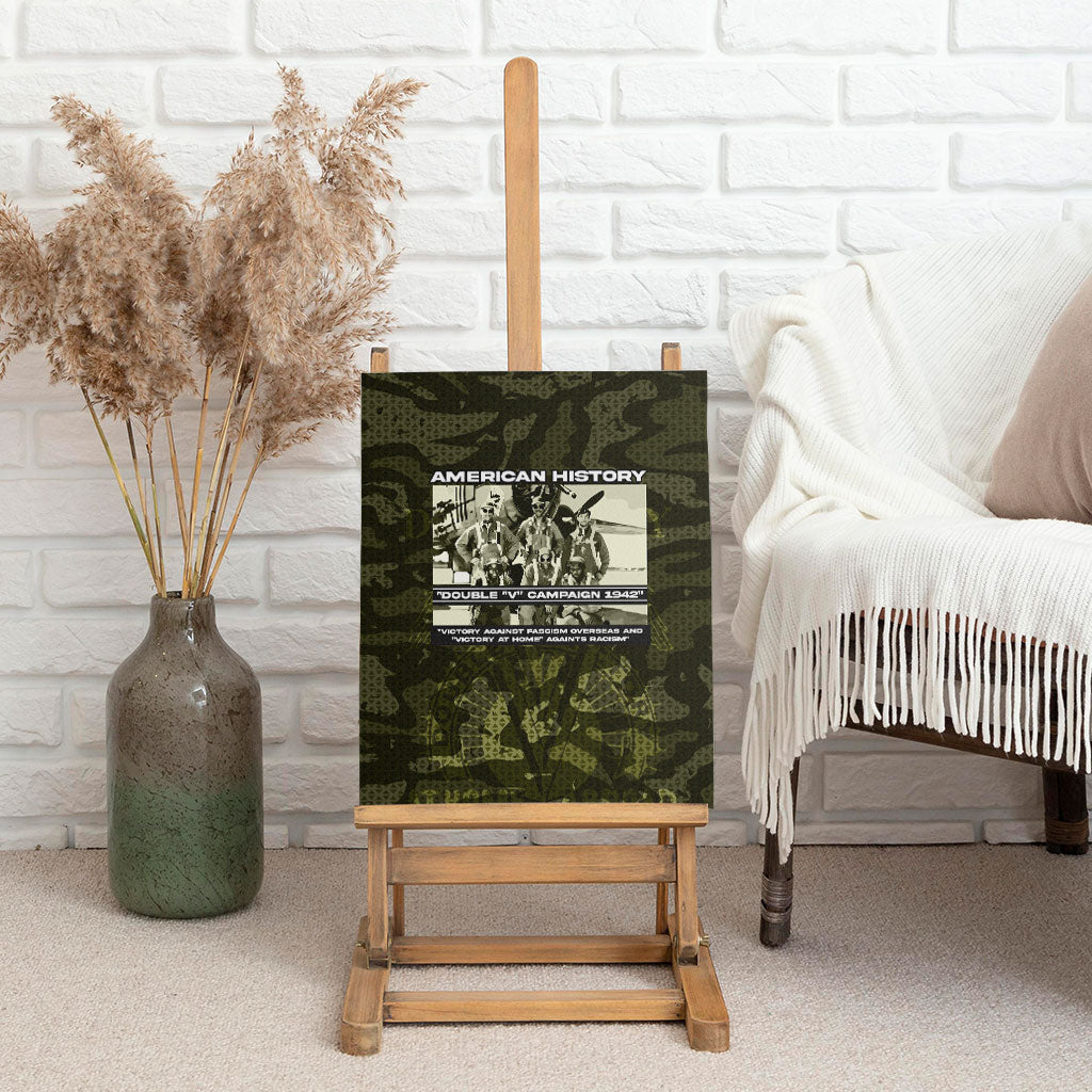 Double V Campaign American History 1942 Canvas Wall Art Military Camouflage Tuskegee Airmen World War II