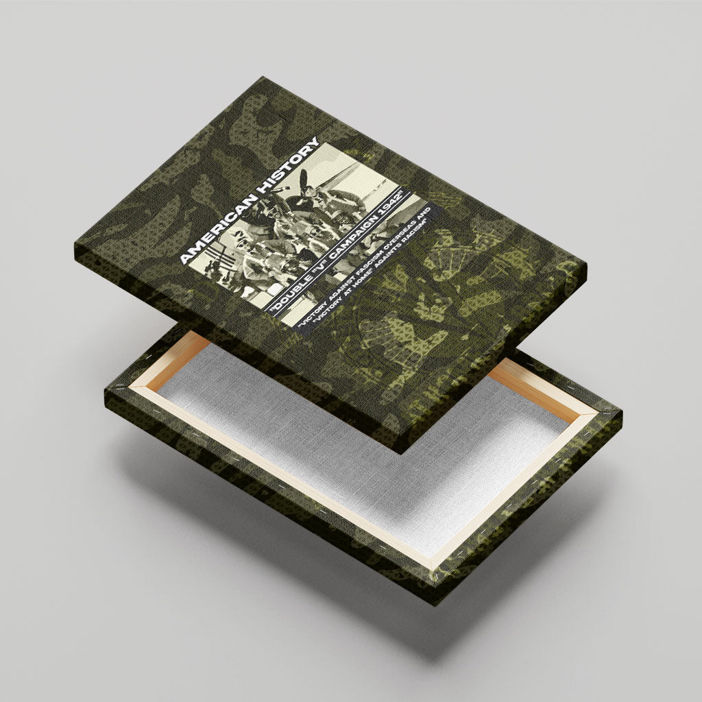 Double V Campaign American History 1942 Canvas Wall Art Military Camouflage Tuskegee Airmen World War II