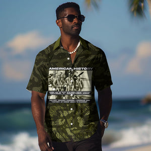 Double V Campaign American History 1942 Hawaiian Shirt Military Camouflage Tuskegee Airmen World War II