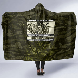 Double V Campaign American History 1942 Hooded Blanket Military Camouflage Tuskegee Airmen World War II