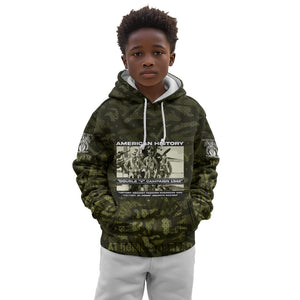 Double V Campaign American History 1942 Kid Hoodie Military Camouflage Tuskegee Airmen World War II
