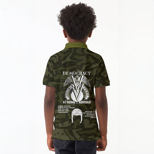 Double V Campaign American History 1942 Kid Polo Shirt Military Camouflage Tuskegee Airmen World War II