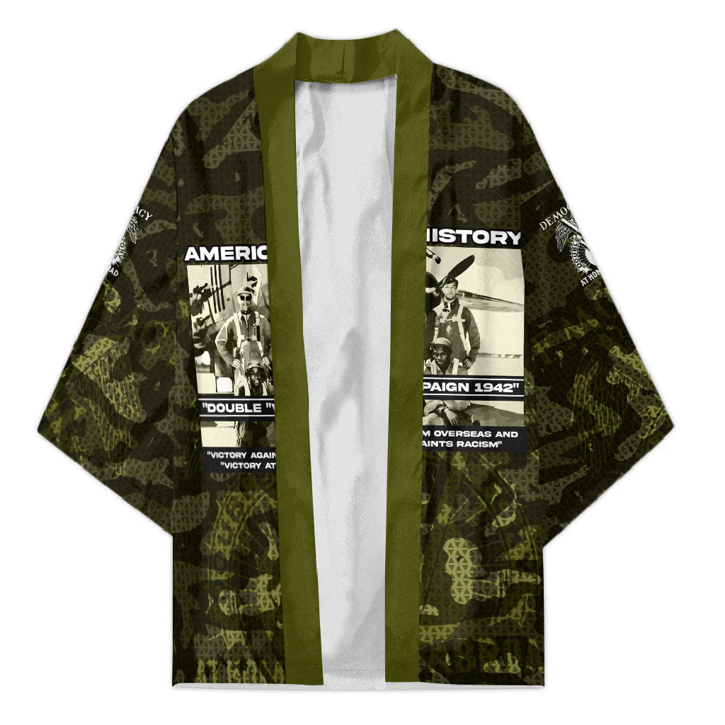 Double V Campaign American History 1942 Kimono Military Camouflage Tuskegee Airmen World War II