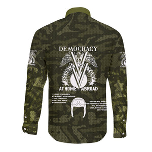 Double V Campaign American History 1942 Long Sleeve Button Shirt Military Camouflage Tuskegee Airmen World War II