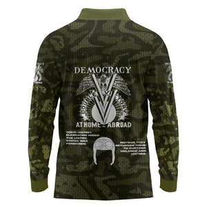 Double V Campaign American History 1942 Long Sleeve Polo Shirt Military Camouflage Tuskegee Airmen World War II