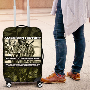 Double V Campaign American History 1942 Luggage Cover Military Camouflage Tuskegee Airmen World War II