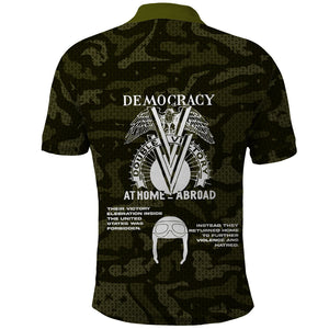 Double V Campaign American History 1942 Polo Shirt Military Camouflage Tuskegee Airmen World War II