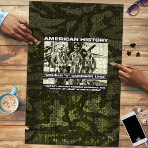 Double V Campaign American History 1942 Puzzle Military Camouflage Tuskegee Airmen World War II