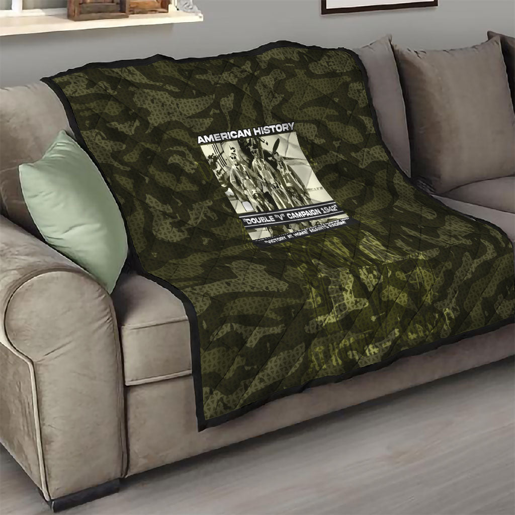 Double V Campaign American History 1942 Quilt Military Camouflage Tuskegee Airmen World War II