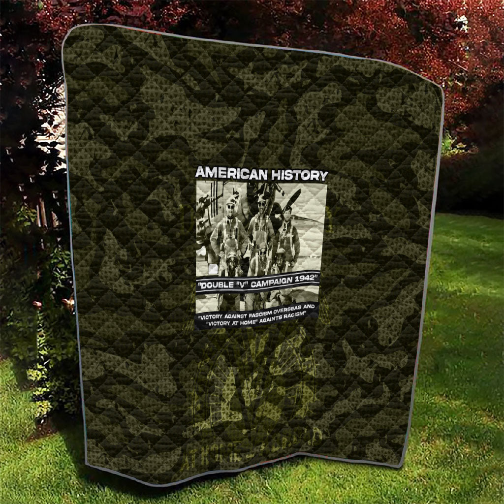 Double V Campaign American History 1942 Quilt Military Camouflage Tuskegee Airmen World War II